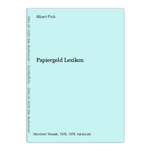 Papiergeld lexikon pick - papiergeld,